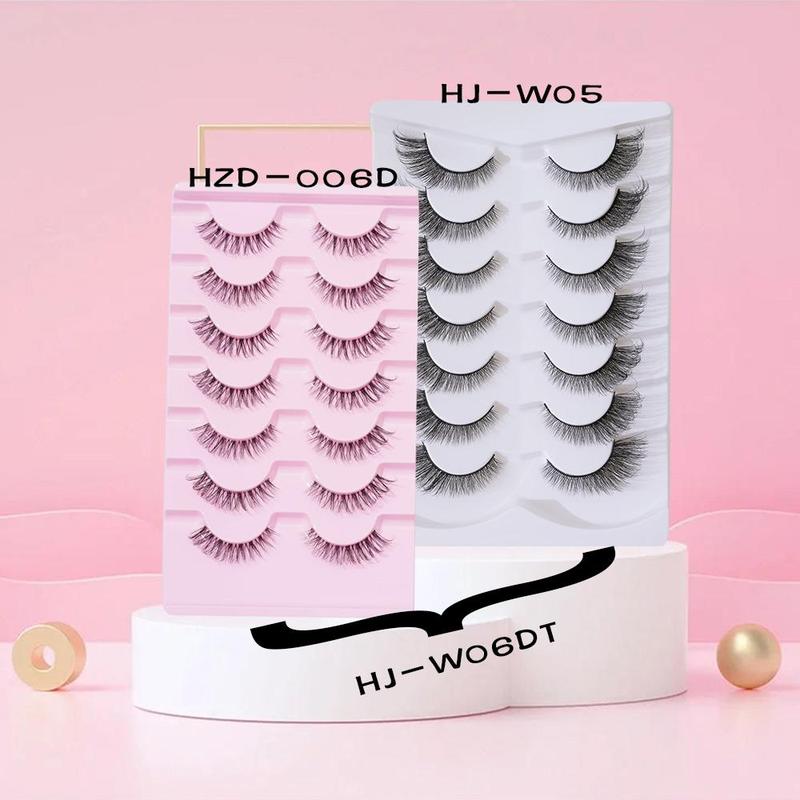 5D Curling False Eyelashes, Natural Look Self Grafting Fake Eyelashes, Eye Makeup Enhancement False Eyelashes for Women & Girls