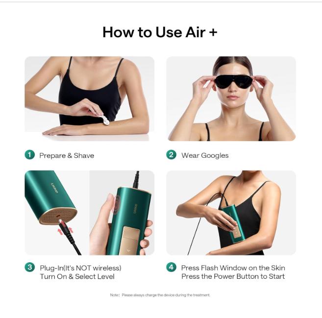 [High Cost Performance] Ulike Air+ Laser Hair Removal for Women and Men, IPL Hair Removal with Ice-Cooling System for Long-Lasting Result, Flat-Head Window for Body & Face at-Home Use, Salon-liked hair removing, Green, Ideal Holiday Gift, Christmas Gift