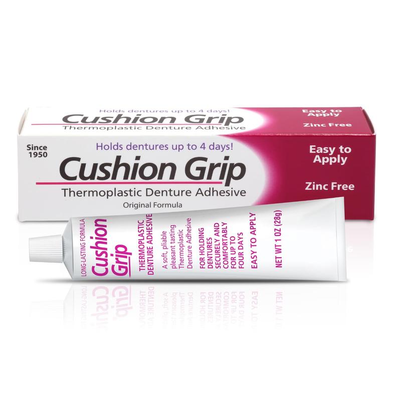 FLASH SALE HOT Cushion Grip Thermoplastic Denture Adhesive, 1 oz - Non-Glue Adhesive for Loose Dentures - Oral