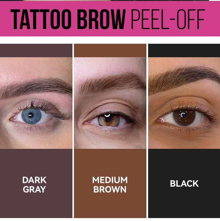 Tattoo Eyebrow Gel Tint Long Lasting Tattoo Brow Peel Off Tint Gel, Waterproof Transferproof Brow Tattoo Tint Last Up to 3 Days Makeup Daily Cosmetic Pack