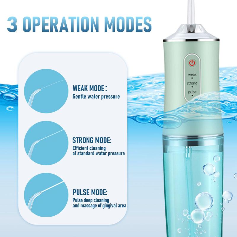 Portable Rechargeable Water Flosser, 4 Jet Tips, Ideal for Teeth & Gum Health, Waterproof Oral