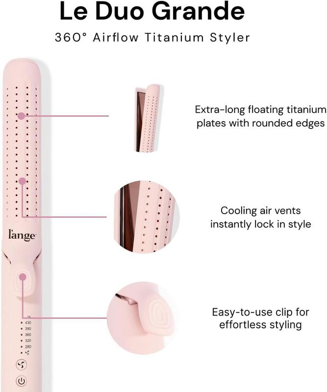 L'ange Hair Le Duo Grande 360° Airflow Styler | 2-in-1 Curling Wand & Titanium Flat Iron Hair Straightener