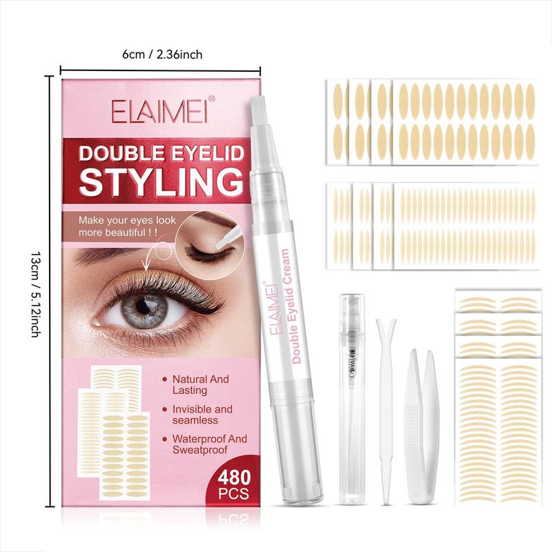 Double Eyelid Styling Sticker With Tools, 480pcs set Waterproof & Sweat Proof Eyelid Sticker, Eye Makeup Tool For Women, Makeup Set