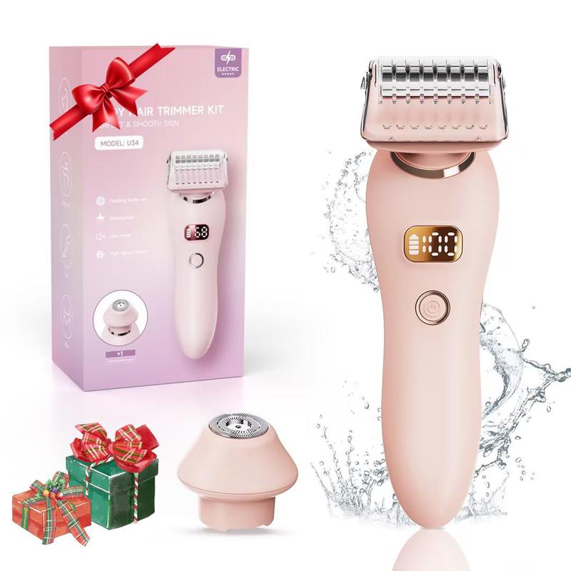 Electric Shaver for Women, 1 Box Rechargeable Women's Electric Shaver with Replacement Heads, Wet & Dry Use Bikini Trimmer for Women