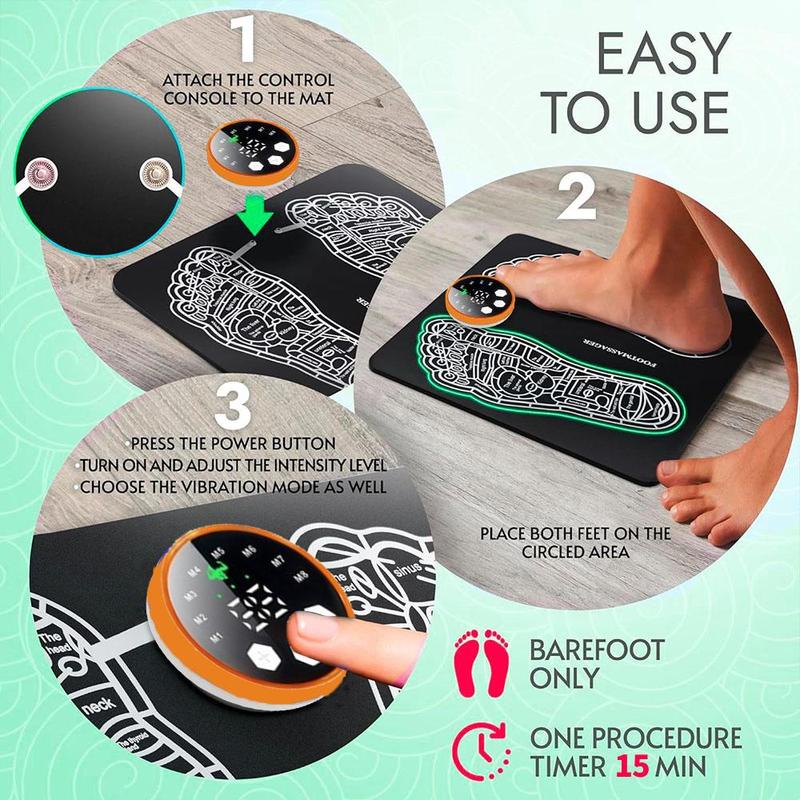 Electric Foot Massager, 8 Modes 29-gear Foot Massage Machine, Foot Muscle Relaxation Stimulator, Remote Control Rechargeable Foot Massager