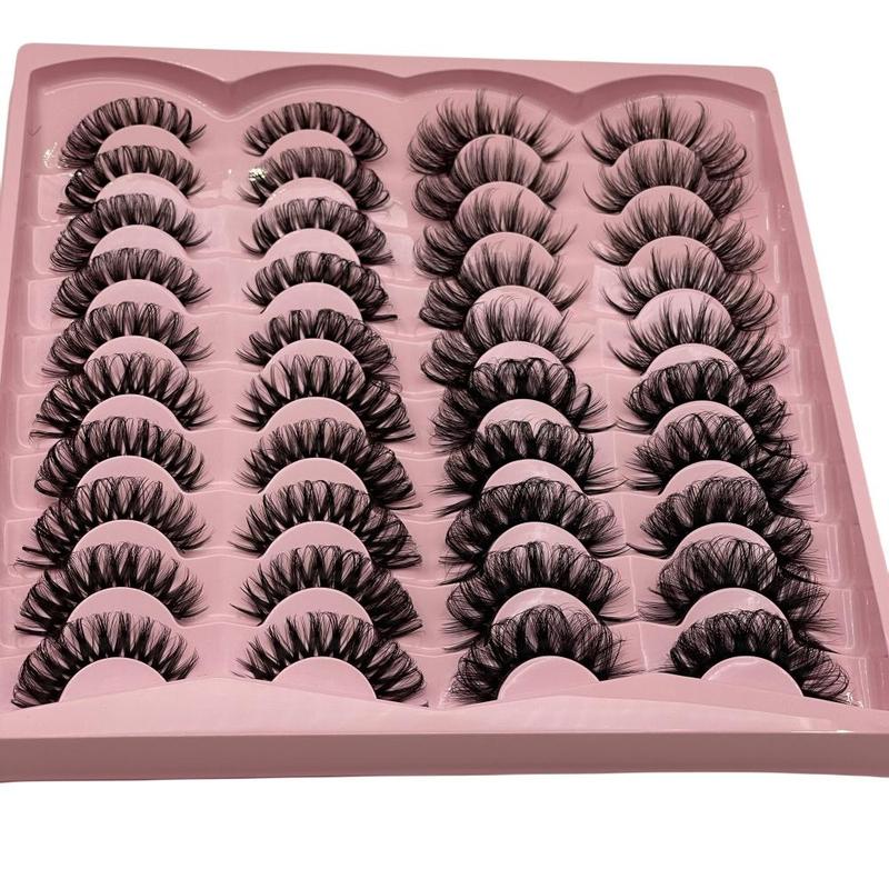 Fluffy False Eyelashes Cluster, 20 Pairs Wispy Cat Eye Look Faux Cluster Lashes, Natural Curling Eye Makeup Strip Lashes, Lashes Extension Kit, Makeup Products, Christmas, Christmas Gift