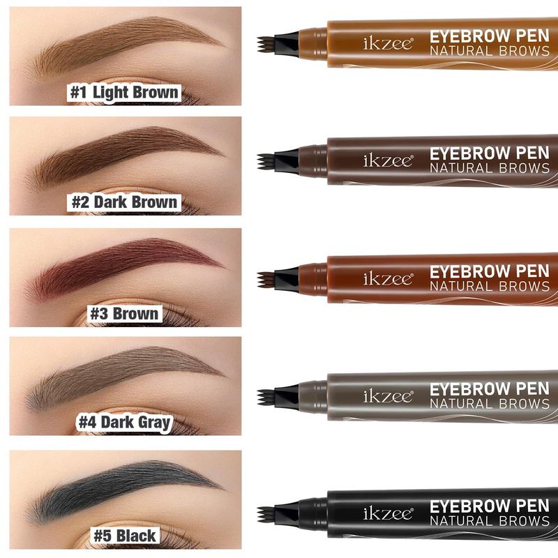 Eyebrow Tattoo Pen with Eyebrow Brush Tool, 1 Count Waterproof and Long-lasting Eyebrow Pencil with Micro-fork Applicator, Natural Eyebrow Makeup Tool