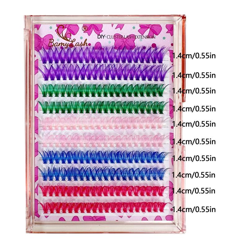 Colorful Individual False Eyelashes, 1 Box Natural Look Eyelash Extensions, Self Grafting Eye Makeup Enhancement False Eyelashes for Women & Girls