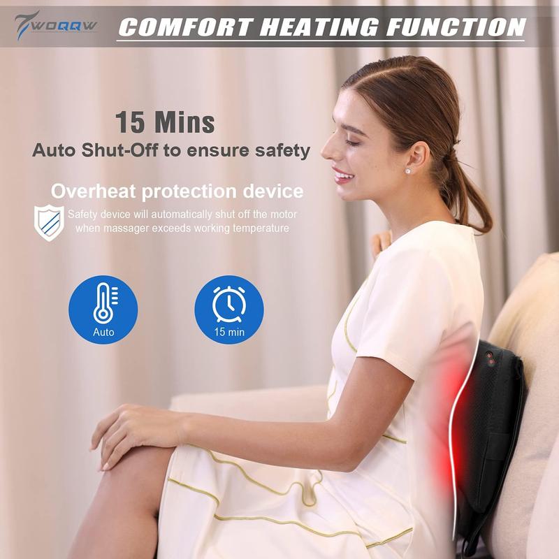 WOQQW Best Christmas Gift  Back Massager, Shiatsu Neck and Back Massager, Deeper Tissue Kneading Massage Pillow with Heat for Shoulders,Waist,Legs,Foot, Best Gift for Women Men Dad Mom,Best Christmas Gifts for Parents-Christmas surprise