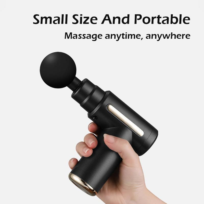 Portable Handheld Massager, 1 Box 6-speed Power Adjustable High-capacity Battery Muscle Massager with 4 Counts Massage Head, Fitness Equipment for Home Gym, Christmas Gift