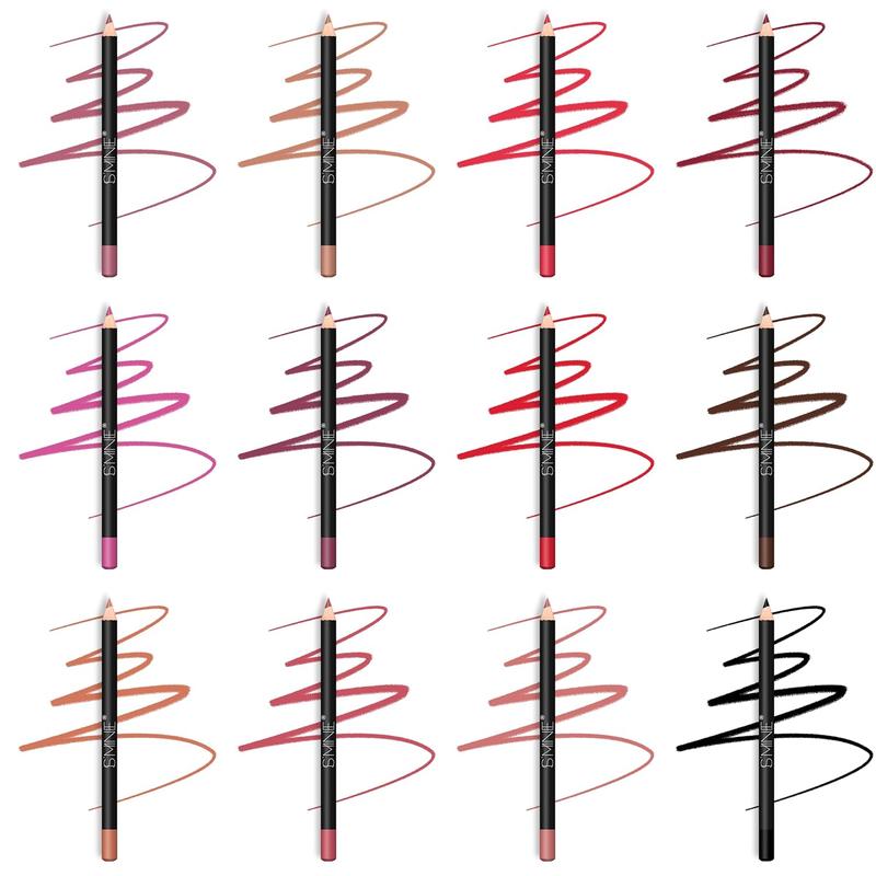 12 count Lip Liner Pencil, Nice Color Precise Lining Creamy formula Versatile Long  Eyeliner Lip Lining kit (Set A)