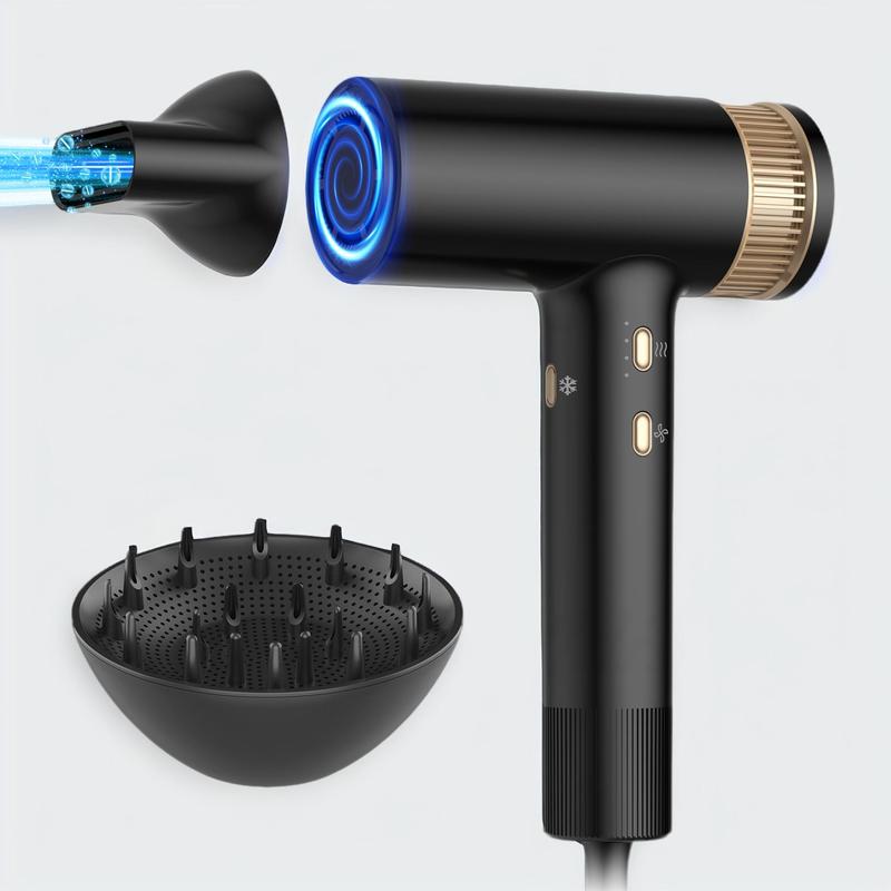 Negative Ionic Hair Dryer, 110,000 RPM High-speed Motor Hair Dryer with Nozzle & Diffuser, Professional Hair Styling Tool for Home, Travel & Salon