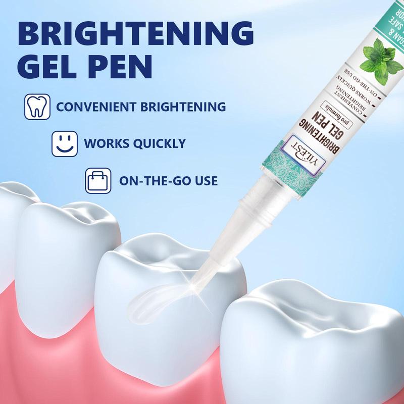 Teeth Brightening Gel Pen, Portable Mint Flavor Teeth Brightening Gel Pen, Teeth Care Product for Women & Men, Oral Care Product for Daily Use