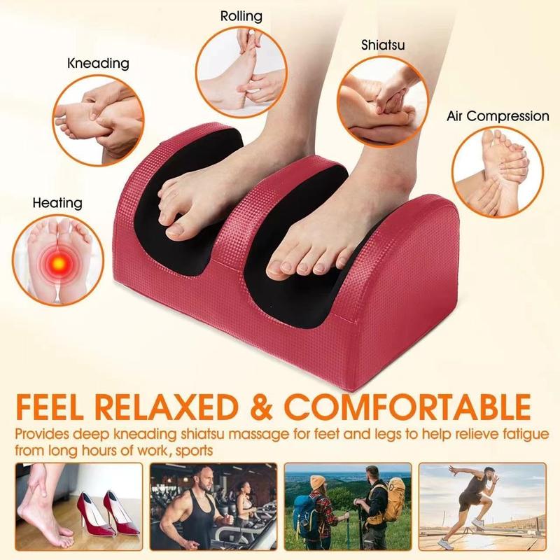 Foot and Calf Massager with Heat, Shiatsu Electric Kneading Foot Massager Machine for Plantar Fasciitis, Built-in Infrared Heat Function, Pain Relief, Promotes Blood Circulation Therapy Comfort