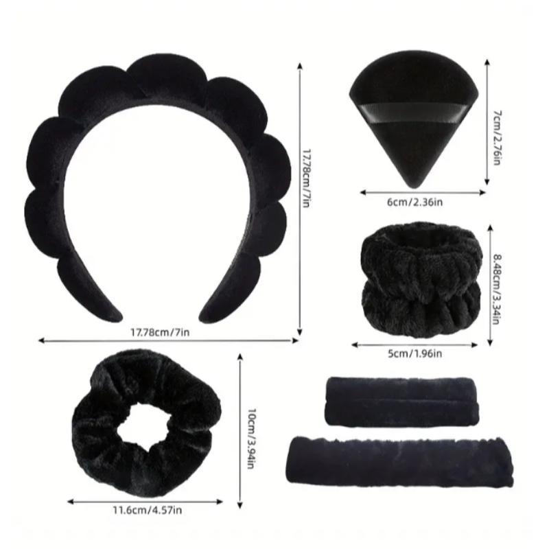 Makeup Sponge Powder Puff Headband Wristband Set, 12pcs set Skincare Makeup Sponges Makeup Puffs Facial Washing Headband wristbands Supplies