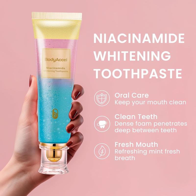 BodyAccel Niacinamide Toothpaste, Mint Probiotic Whitening Toothpaste