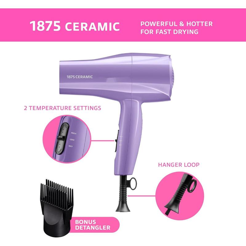 Hair dryer: Multiple settings, comb attachment, compact and portable, suitable for home and travel