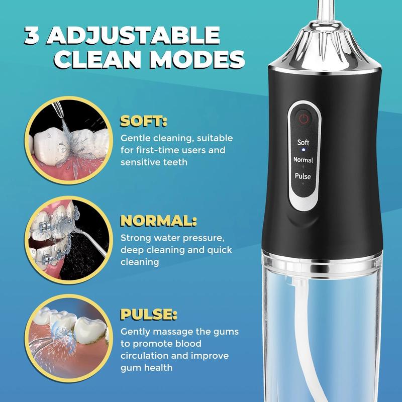 Rechargeable Water flosser,Portable TeethCleaning Tool for Home & Travel Cleaning with 3 Modes 4 Jet Tips ,christmas 2024 ornament, Christmas gifts Oral Daily