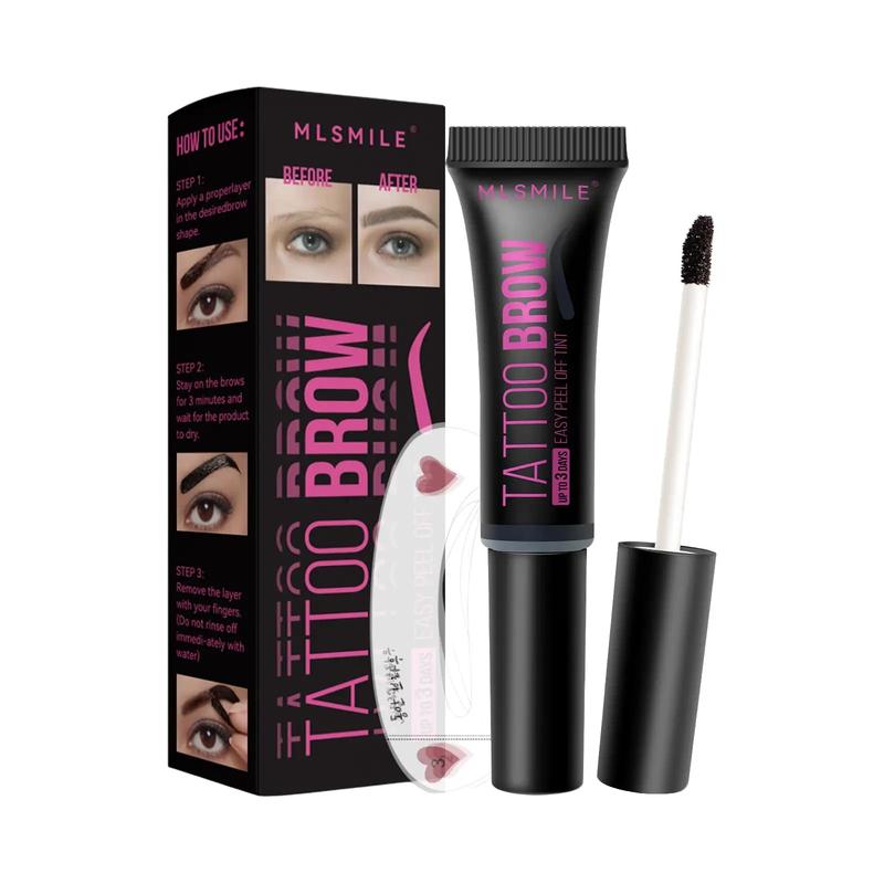 Tattoo Eyebrow Gel Tint Long Lasting Tattoo Brow Peel Off Tint Gel, Waterproof Transferproof Brow Tattoo Tint Last Up to 3 Days Makeup Daily Cosmetic Pack