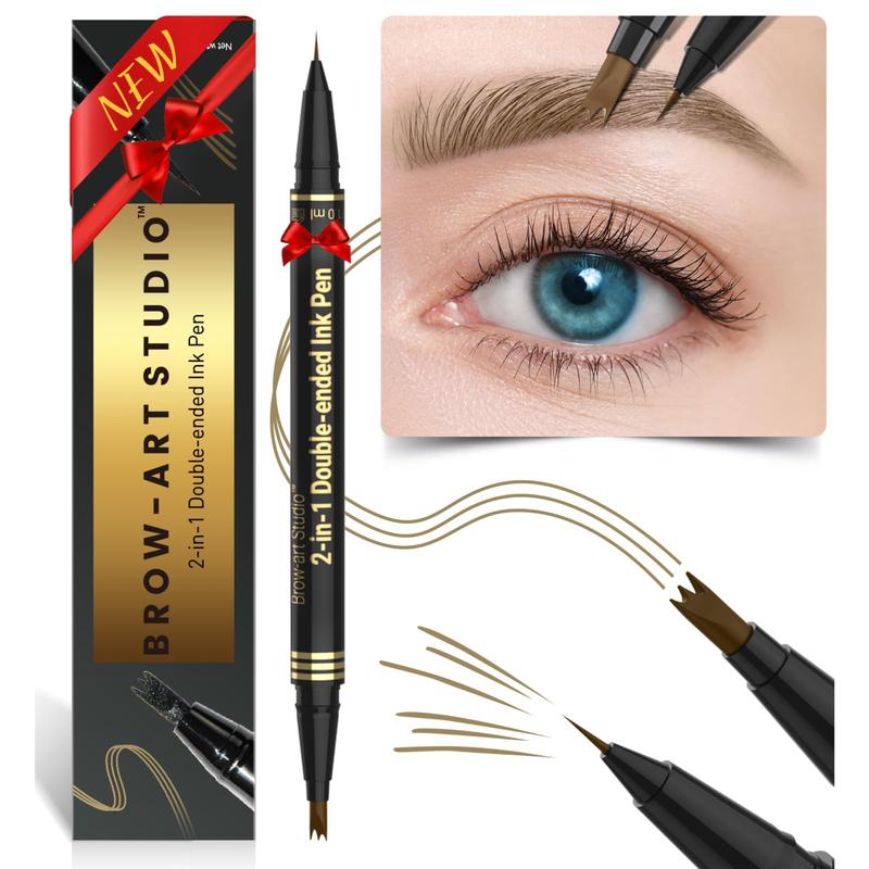 iMethod Microblading Eyebrow Pencil - Brow Pencil 2-in-1 Dual-Ended Eyebrow Pen with 3-Prong Micro-Fork-Tip Applicator and Precise Brush-Tip Create Natural-Looking Brows, Stay on All Day