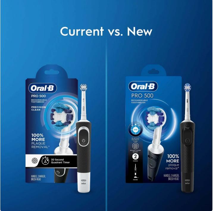 Oral-B Pro 500 Electric Toothbrush with (1) Brush Head, Rechargeable, Black