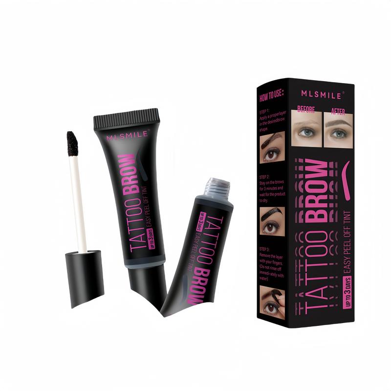 Tattoo Eyebrow Gel Tint Long Lasting Tattoo Brow Peel Off Tint Gel, Waterproof Transferproof Brow Tattoo Tint Last Up to 3 Days Makeup Daily Cosmetic Pack