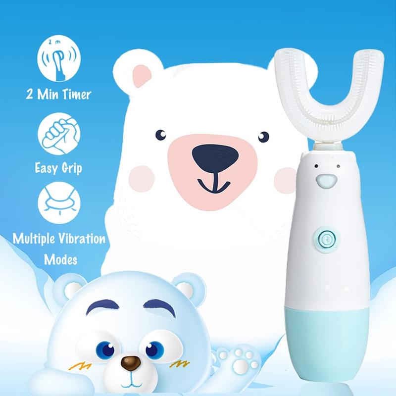 Electric Toothbrush6 Cleaning Models U Shaped     360 Automatic Sonic  Toothbrushes for 8-13 Years Old for Boys GirlsBlue