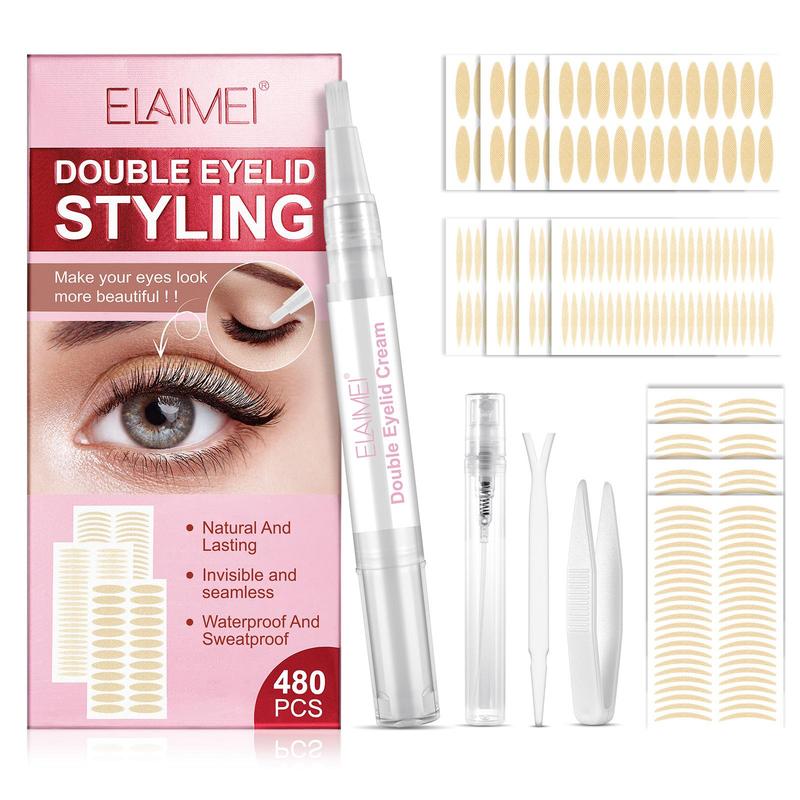 Double Eyelid Styling Sticker With Tools, 480pcs set Waterproof & Sweat Proof Eyelid Sticker, Eye Makeup Tool For Women, Makeup Set