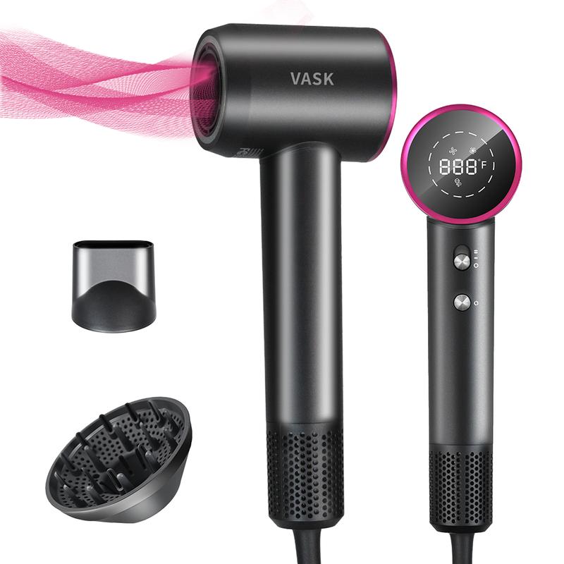 VASK Hair Dryer,200 Millions Negative Ionic Care , 110000 RPM Brushless Motor ,for Fast Drying , Low Noise , For travel and family use