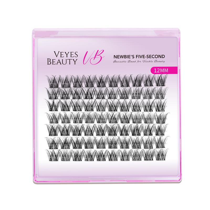 Veyesbeauty LuxeBold 10mm-18mm Cluster Lash Single Length Invisible Band Wispy Lightweight Softness Weightless Makeup Eyelash Extensions