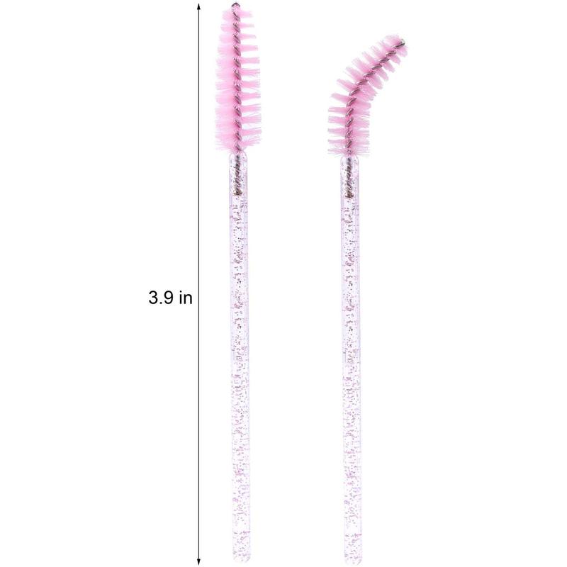 200 Disposable Eyelash Brush Mascara Wands Spoolies for Eye Lashes Extension Eyebrow Purple Pink