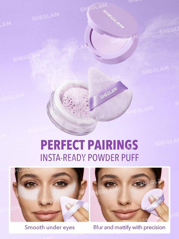 SHEGLAM Insta-Ready Face & Under Eye Setting Powder Duo - Taro for Flawless Makeup Finish