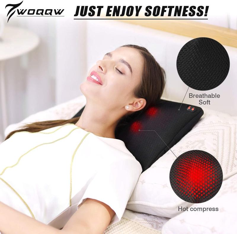 WOQQW Best Christmas Gift  Back Massager, Shiatsu Neck and Back Massager, Deeper Tissue Kneading Massage Pillow with Heat for Shoulders,Waist,Legs,Foot, Best Gift for Women Men Dad Mom,Best Christmas Gifts for Parents-Christmas surprise