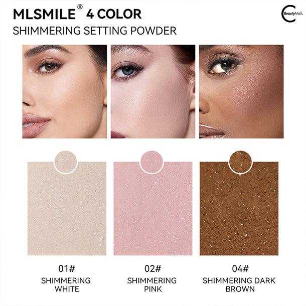 MLSMILE Shimmering Pearl Loose Setting Powder - Matte Finish with Soft Luminous Effect Flawless Makeup