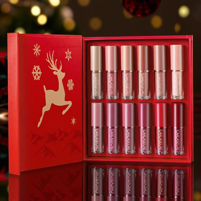 Long Lasting Matte Liquid Lipstick Set, 12pcs set Easy Coloring Lip Gloss, Suitable for All Occasions Lip Makeup, Girls and Women Makeup Accessories, Christmas Gift