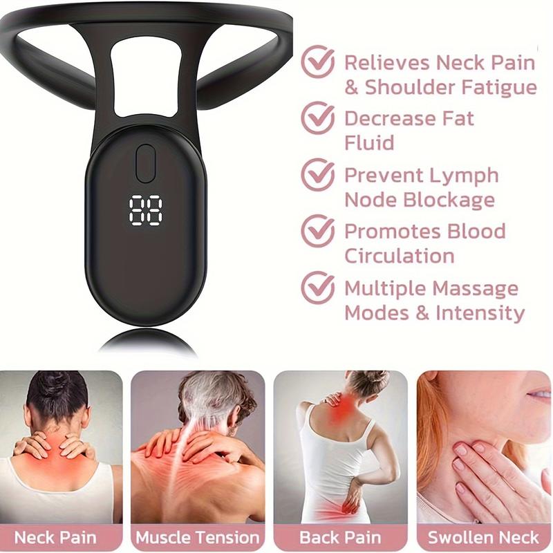 Soothing Neck Instrument, Lymphatic Drainage Device For Neck, Portable Neck Lymphatic Massager, Body Shaping Pose Reminder For Correct Posture, Belt Relief Massage Device For Adult Comfort  Comfort