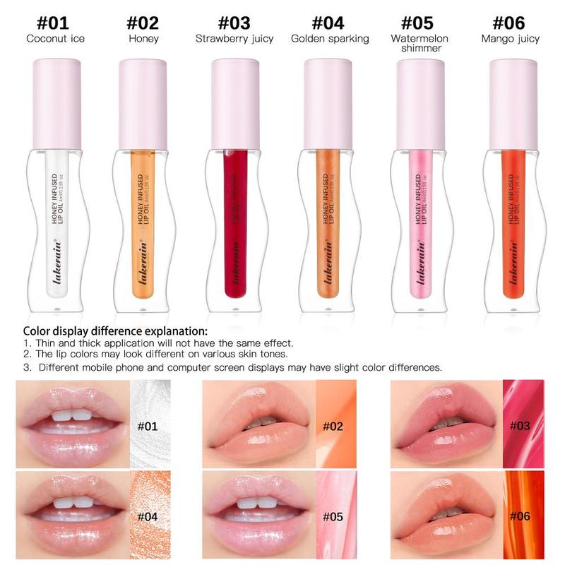 Moisturizing Tinted Lip Oil, 2 Counts set Long Lasting Lip Gloss, Glossy Lip Glaze, Liquid Lipstick for Lip Makeup, Plumping Lip Oil for Girls & Women, Christmas Gift