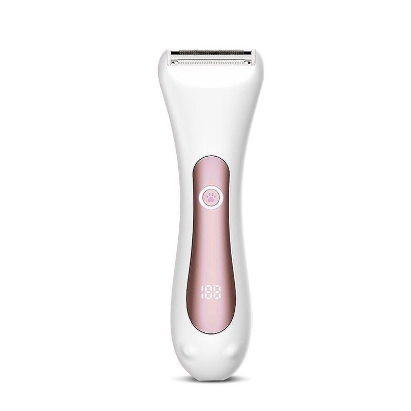 AKUNBEM Bikini Trimmer for Women, Electric Shaver and Razor Rechargeable 2-in-1 Body and Facial Epilator,Dual Heads for Painless Trimming of Pubic Hair,Face, Underarms and Legs,IPX7 Waterproof.Portable Rechargeable women's  electric