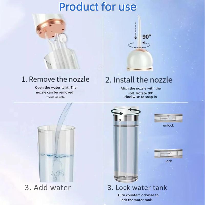 Portable Rechargeable Water Flosser, 1 Box Oral Irrigator & Accessories, Oral Care Tool For Home & Travel, Stocking Filler