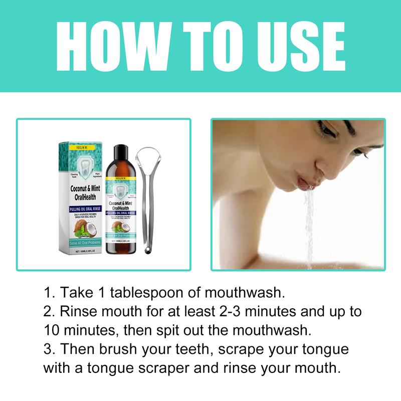 EELHOE Pulling Oil Oral Rinse, To Tartar Very Well Beautiful Teeth And Fresh Breath Clean Oral Care Gums Mouthwash Cleanser Cleansing