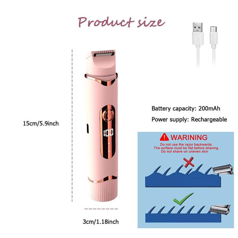 2 in 1 Electric Shaver, 1 Box Rechargeable Electric Shaver, Wet and Dry Use Personal Body Trimmer for Women, Diffuser Hair Tool Suitable for Home and Outdoor Travel Use, Christmas Gift