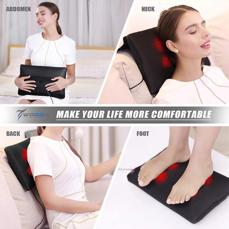 WOQQW Best Christmas Gift  Back Massager, Shiatsu Neck and Back Massager, Deeper Tissue Kneading Massage Pillow with Heat for Shoulders,Waist,Legs,Foot, Best Gift for Women Men Dad Mom,Best Christmas Gifts for Parents-Christmas surprise