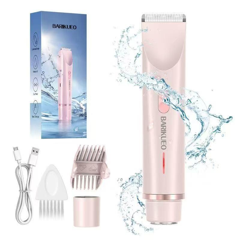 Electric Bikini Trimmer for Women, Christmas Gifts, Body & Facial Hair Removal Double Head Trimmer, Portable Waterproof USB Rechargeable Electric Shaver