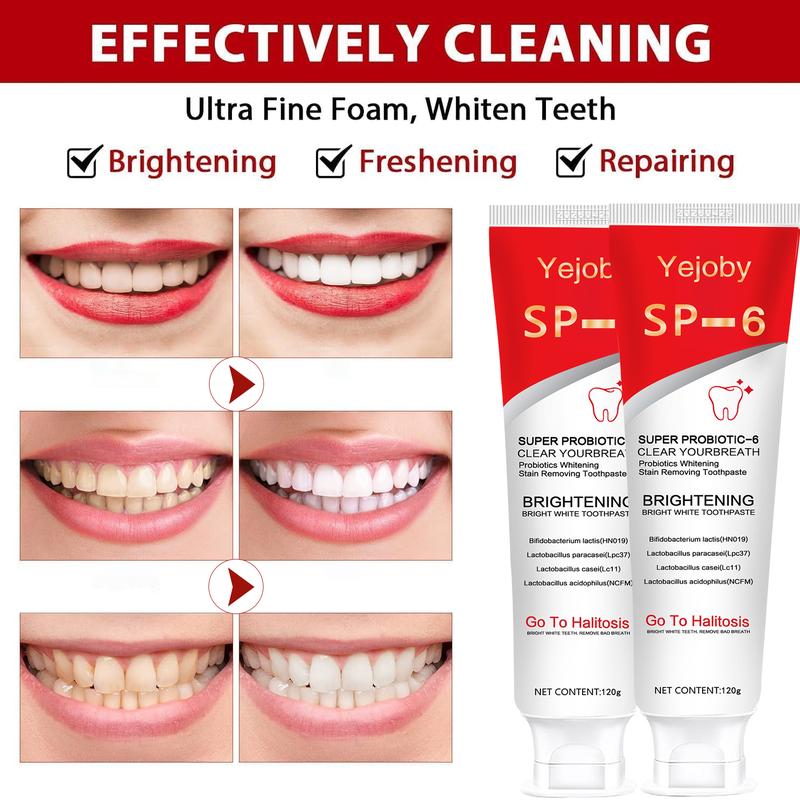 Probiotic Sp-6 Toothpaste, Sp-6 Brighten Toothpaste, SP 6 Toothpaste,Fresh Breath, Sp-6 Toothpaste 4.2 oz