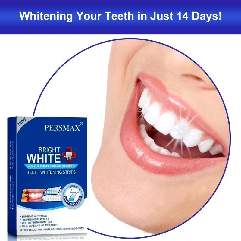 Teeth Whitening Strips for Teeth Sensitive, Non-Slip Enamel-Safe Strips, Professional and Safe Teeth whitening Strips, for Smoking Coffee Soda Wine Stain, 28 Strips 14 Treatments (Mint) Oral Mild Tooth Whitening