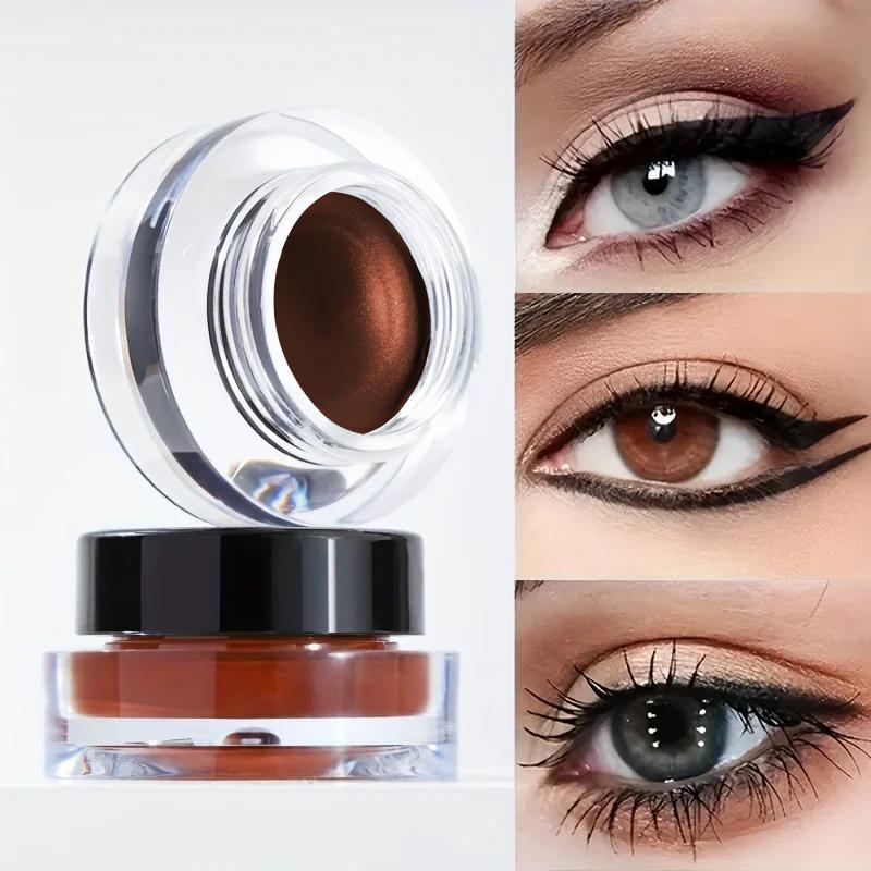 Waterproof Eyeliner Gel with Brush, Long Lasting Matte Eyeliner Cream, Easy To Apply for Eye Makeup, Professional Daily Makeup Accessories