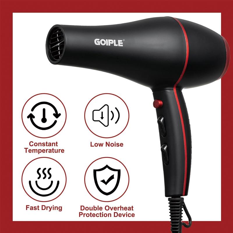  21Counts Hair Dryer Kit Lightweight Low Noise Ionic Blow Dryer Constant Temperature 1800W Professional Hair Dryers for Women Men with Brush Set