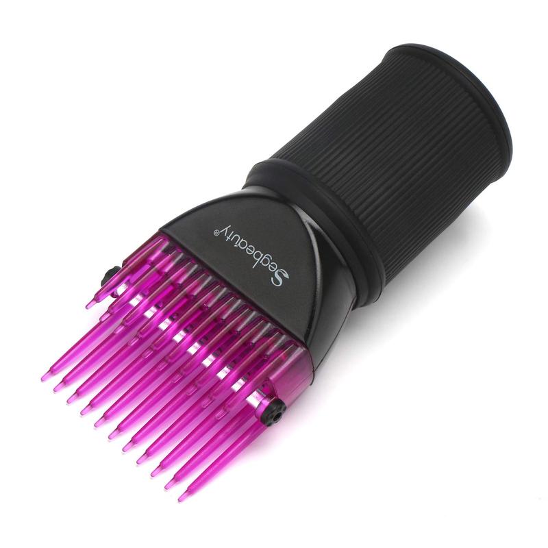 Hair Dryer Comb Attachment, Hair Dryer Concentrator with Brush Attachment for 1.57-1.97 Inch Nozzle, Professional Salon Hair Styling Tools for Straightening Wavy Natural Curly Hair