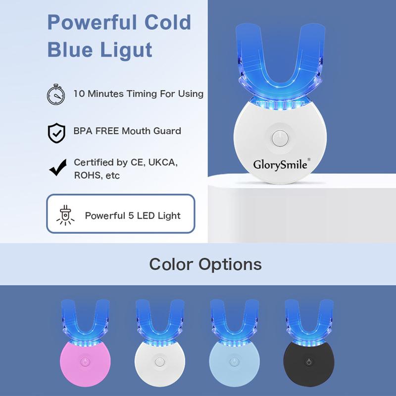 Teeth Whitening Kit - 5X LED Light Tooth Whitener with 3 Carbamide Peroxide Teeth Whitening Gel , Dental-Grade Whitening Teeth Whitening Kit Helps to Remove Stains from Coffee, Soda, Food