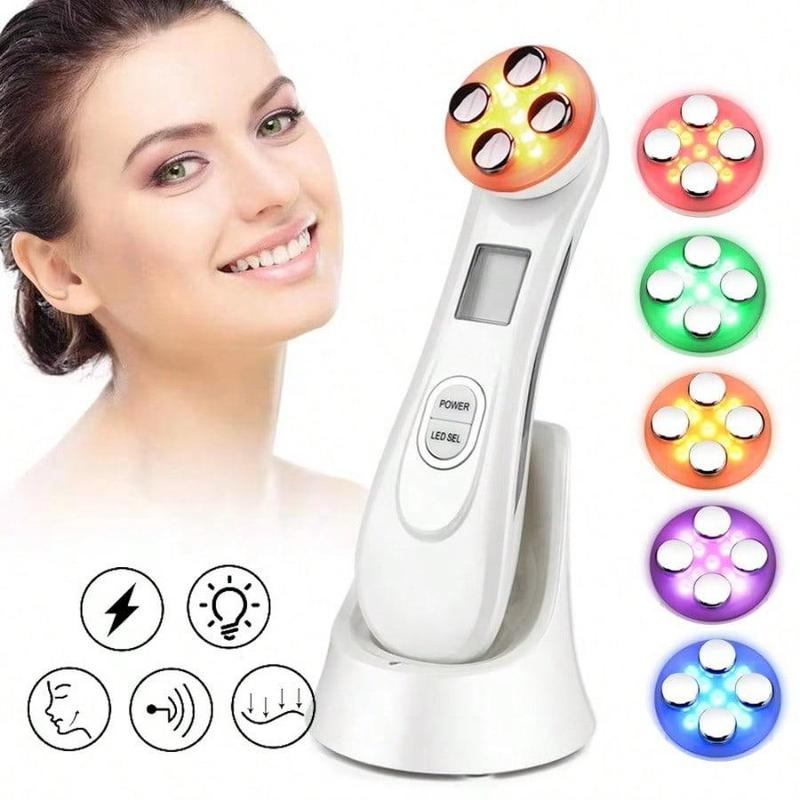 5 Color LED Facial Massager, Facial Massager for Face, Neck, Professional Facial Beauty Instrument for Women, Skin Care Massage Tool, Halloween, Christmas